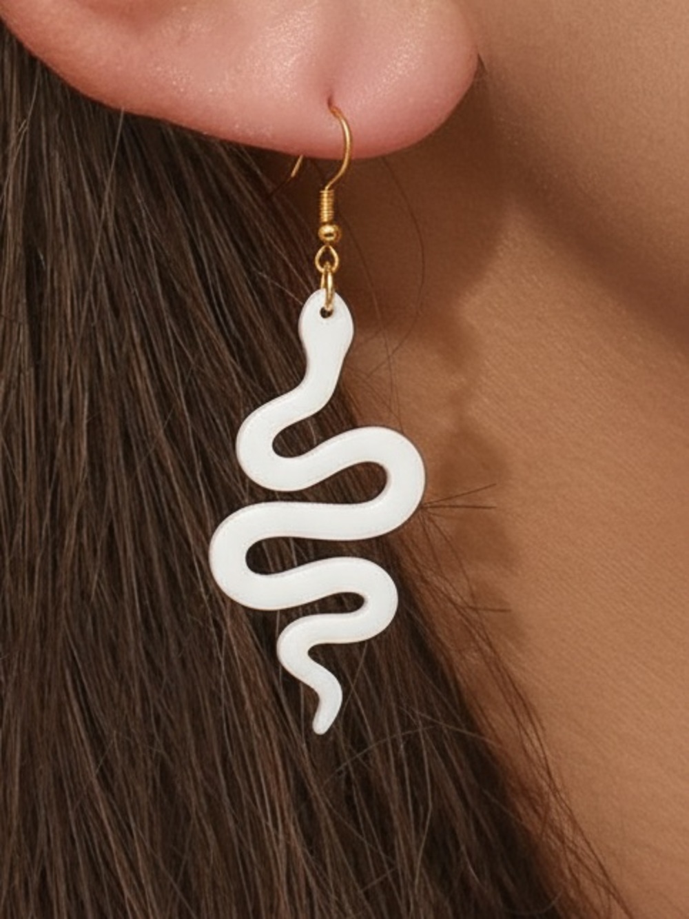 White Snake Drop Earrings – Women's Fashion Jewelry